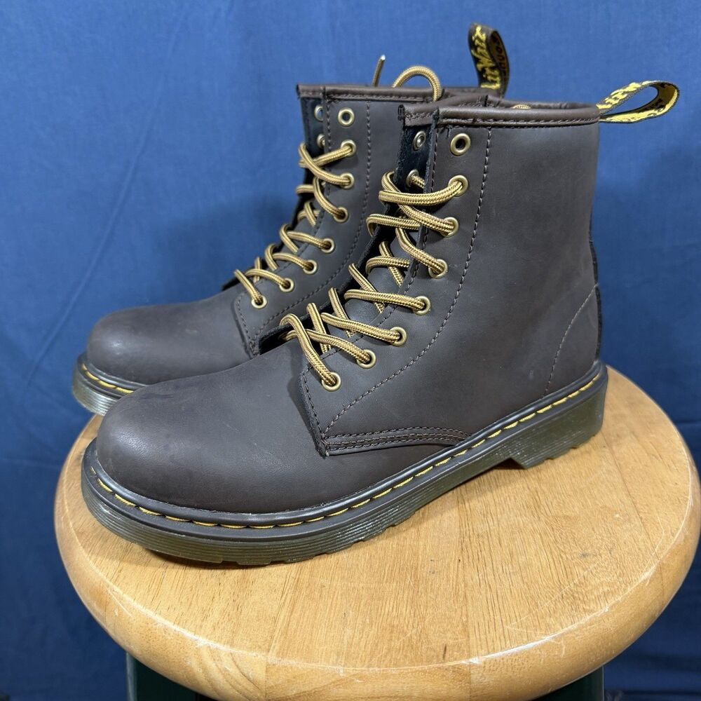 Dr. Martens 1460J, BROWN Leather Lace Up/Zip Ankle Boots Men's Size 4 Women's 5